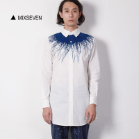 MIXSEVEN原創(chuàng)復(fù)古運(yùn)動(dòng)拼接廓形裁剪黑透明紗情侶襯衫長(zhǎng)襯衣升級(jí)版 - 時(shí)尚城(www.fadsc.com)