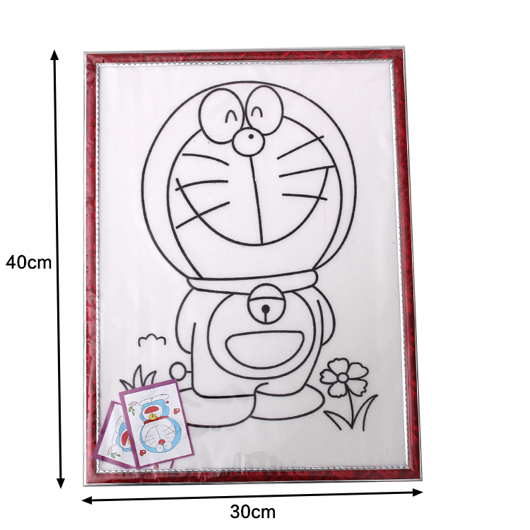 兒童畫(huà)畫(huà)涂色泡沫板diy手工制作水彩填色顏料畫(huà)夜市擺攤植絨涂鴉