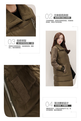 中長(zhǎng)款2016年冬季時(shí)尚純色通勤西裝領(lǐng)棉衣/棉服優(yōu)雅