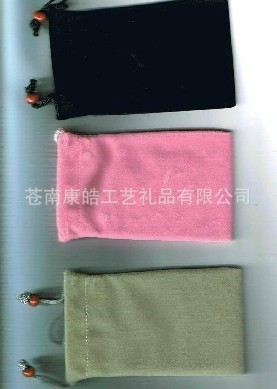 【廠家批發(fā)定做 手機植絨布袋 移動電源絨布袋 抽繩束口袋 禮品布袋】價格,廠家,圖片,絨布袋,蒼南康皓工藝禮品-